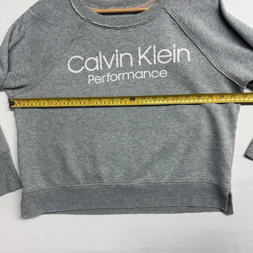 Calvin Klein Performance Gray Logo Boxy Sweatshirt Women L